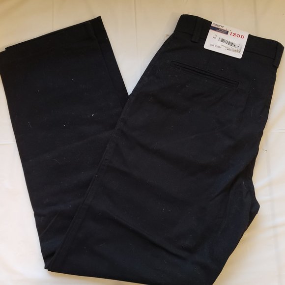 IZOD Uniform Men's Young Fit Flat Front Twill Pant - Picture 1 of 3